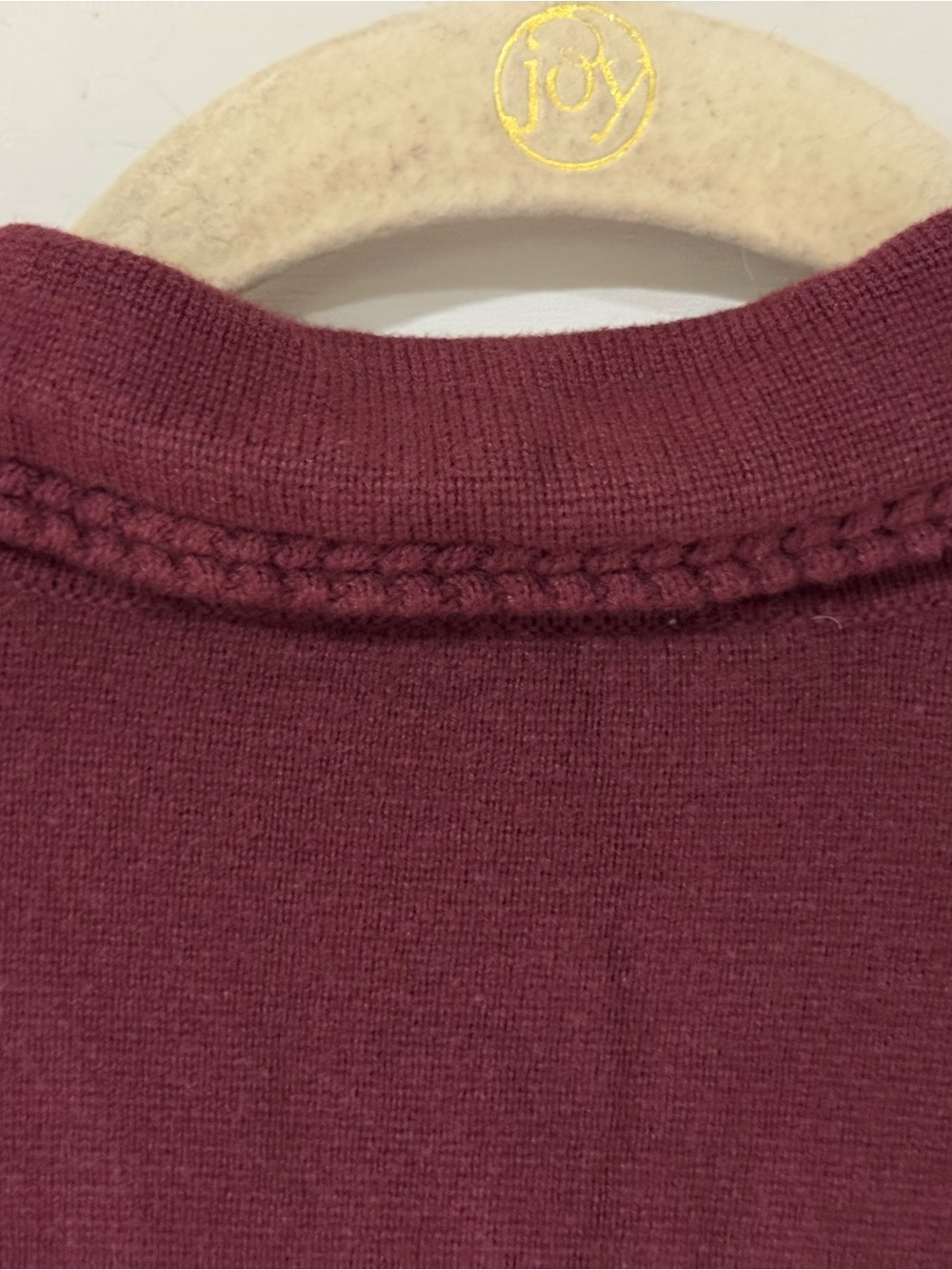 Loft Embroidered Trim Sweater Button-Front Jacket Burgundy Size M - Picture 10 of 11